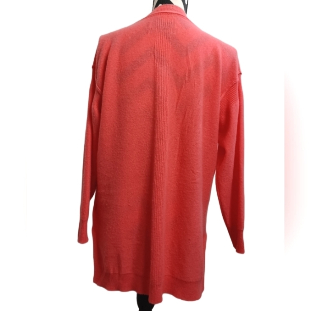 Anthropologie Pilcro 100% Cashmere Old Money Coral Button Down Front Cardigan - Picture 2 of 12